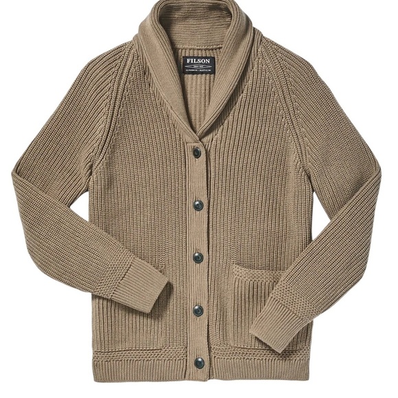 C.C Filson Co. Women’s Wingham Island Cardigan Sweater Size XS Dark Tan Cotton - Picture 1 of 10